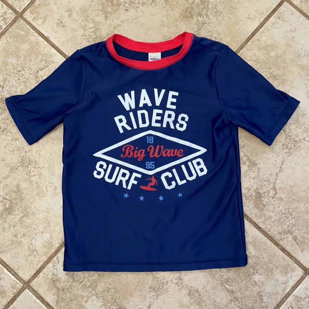 O’Rageous Shark Swim Trunks and Rash Guard Top with Bonus Rash Guard